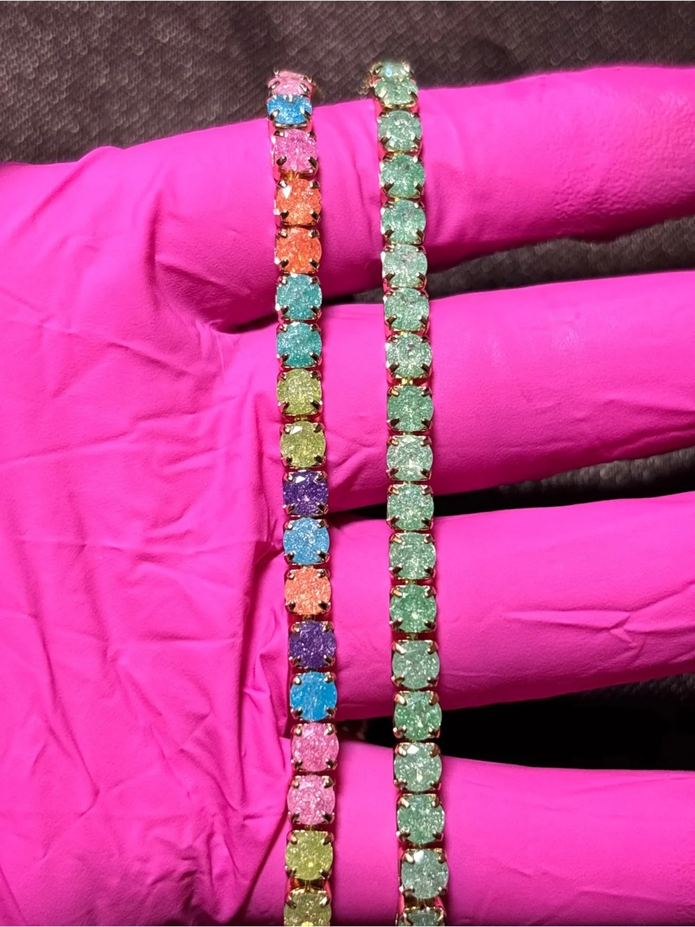 Pretty Bird Yellow Gold CZ Tennis Bracelets